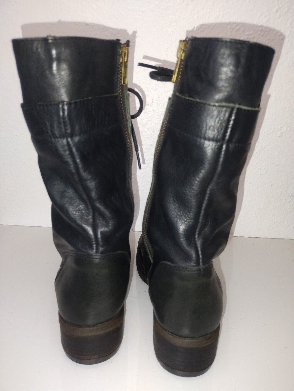 Steve Madden Barney Black Leather Boots. Womens Size 7.5 - Picture 12 of 14